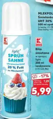 Kaufland Bita śmietana w sprayu light oferta