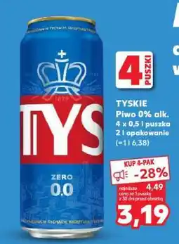 Kaufland TYSKIE Piwo 0% alk oferta