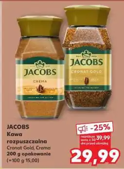 Kaufland JACOBS Kawa rozpuszczalna Cronat Gold, Crema 200 g opakowanie oferta