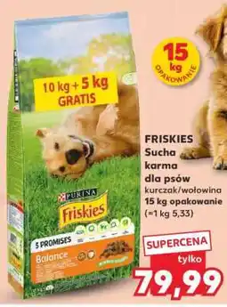 Kaufland FRISKIES Sucha karma dla psów kurczak/wołowina 15 kg opakowanie oferta