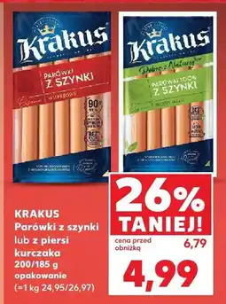 Kaufland Parówki z szynki lub z piersi kurczaka Krakus oferta