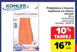 Carrefour Łosoś wędzony Poledwica z łososia wędzona na zimno Kohler oferta