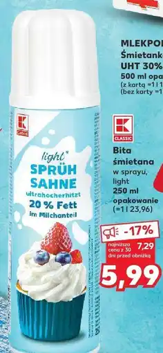 Kaufland Śmietana w sprayu light 20% Kaufland oferta