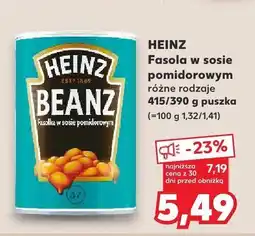 Kaufland Fasola w sosie pomidorowym Heinz, różne rodzaje oferta