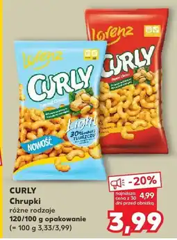 Kaufland Chrupki Curly, różne rodzaje oferta