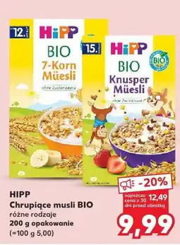 Kaufland Musli HiPP BIO chrupiące różne rodzaje oferta