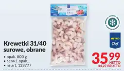 Makro Krewetki 31/40 surowe obrane Metro Chef oferta