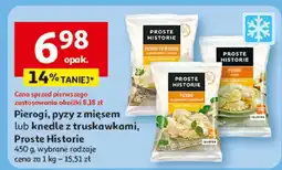 Auchan Pierogi, pyzy z mięsem lub knedle z truskawkami Proste Historie oferta