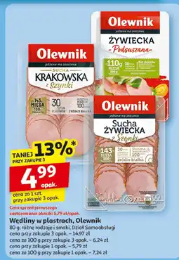 Auchan Wędlina w plastrach Olewnik oferta