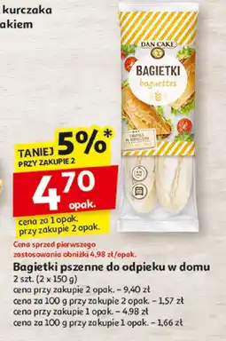 Auchan Bagietki pszenne do odpieku w domu Dan Cake oferta