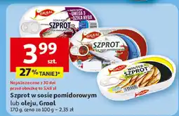 Auchan Szprot w sosie pomidorowym/oleju Graal oferta