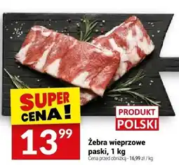 Twój Market Żebra wieprzowe paski, 1 kg Twój Market oferta