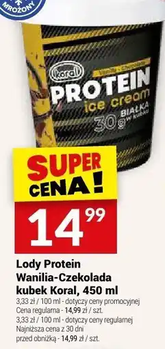 Twój Market Lody Protein Wanilia-Czekolada kubek Koral oferta