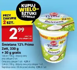 Twój Market Śmietana Primo Zott 12% 330g + 30g gratis oferta