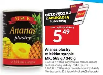 Twój Market Ananas plastry w lekkim syropie MK oferta