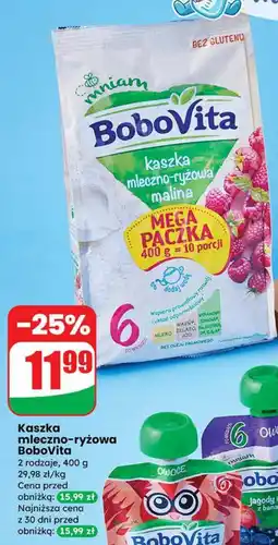 Dino Kaszka mleczno-ryżowa malina BoboVita oferta