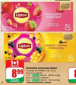 Dino Herbata owocowa Lipton (truskawka i rabarbar/mango i czarna porzeczka) oferta
