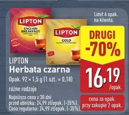 ALDI Herbata czarna, różne rodzaje LIPTON oferta