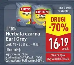 ALDI Herbata czarna Earl Grey, różne rodzaje LIPTON oferta