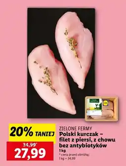 Lidl Kurczak Polski filet z piersi z chowu bez antybiotyków Zielone Fermy oferta