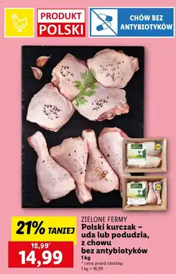 Lidl Kurczak Polski uda lub podudzia z chowu bez antybiotyków Zielone Fermy oferta