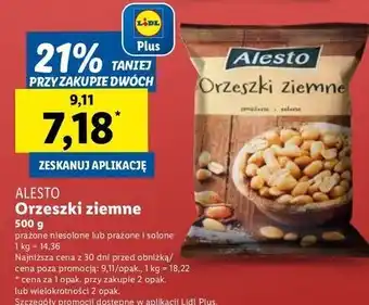 Lidl Orzeszki ziemne prażone i niesolone Alesto oferta