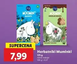 Lidl Herbatniki czekoladowe muminki Fazer oferta
