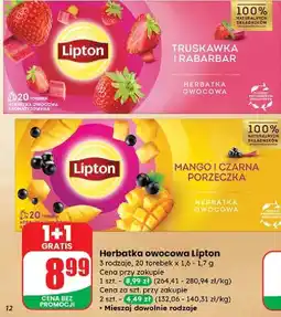 Dino Herbata mango czarna porzeczka Lipton oferta