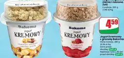 Dino Jogurt malinowy z granolą Bakoma Kremowy oferta