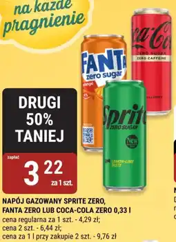 bi1 NAPÓJ GAZOWANY SPRITE ZERO, FANTA ZERO LUB COCA-COLA ZERO oferta