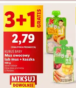 Lidl Mus owocowy z kaszką Kubuś Baby oferta