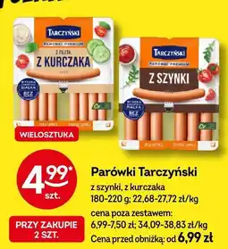 Żabka Parówki Tarczyński z szynki/z kurczaka oferta