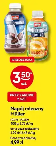 Żabka Napój mleczny Müller, różne rodzaje oferta