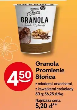 Żabka Granola Promienie Słońca z miodem i orzechami, z kawałkami czekolady oferta