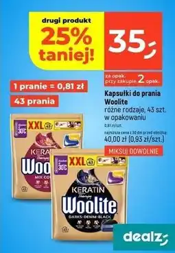 Dealz Kapsułki do brania black Woolite Keratin oferta