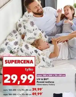 Kaufland Pościel z bawełny renforce sanfor 140 x 200 + 2x 70 80 cm Liv & Bo oferta