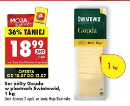 Biedronka Ser żółty Gouda w plastrach Światowid oferta