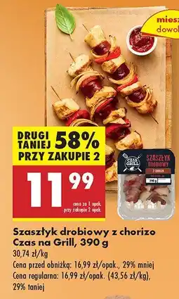 Biedronka Szaszłyk drobiowy z chorizo Czas na Grill oferta