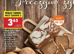 Biedronka Chleb żytni 100% bez dodatku drożdży Biedronka oferta