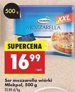 Biedronka Ser mozzarella wiórki Mlekpol, 500 g oferta