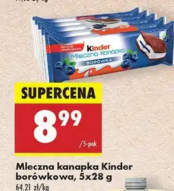Biedronka Mleczna kanapka Kinder borówkowa, 5x28 g oferta