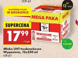 Biedronka Mleko UHT truskawkowe Wypasione, 12x250 ml oferta