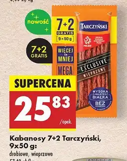Biedronka Kabanosy 7+2 Tarczyński, 9x50 g oferta