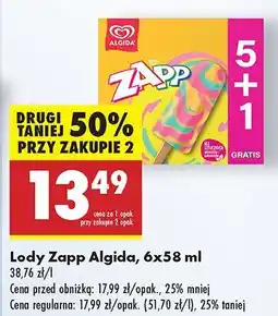Biedronka Lody Zapp Algida oferta