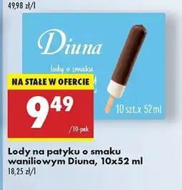 Biedronka Lody na patyku o smaku waniliowym Diuna oferta