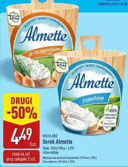 ALDI Serek puszysty kanapkowy, różne rodzaje Almette oferta