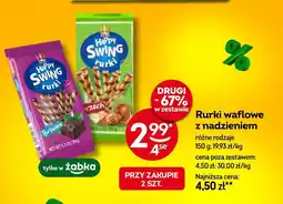 Żabka Rurki waflowe z nadzieniem Happy Swing orzech oferta