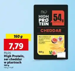 Lidl PILOS High Protein, ser cheddar w plastrach oferta
