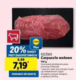 Lidl RZEŹNIK Carpaccio wołowe oferta