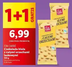 Lidl FIN CARRÉ Czekolada biała z całymi orzechami laskowymi oferta